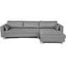 nimarahome.at Sofa, Ecksofa, Rechts Und Links wendbares Chaiselongue mit Kissen, praktisches und bequemes Sofa, Grau, Holzbeine - L: 290 X T: 96 X H: 80 Cm - Brandy