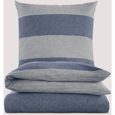 hessnatur Biber Bettwäsche-Set SEON aus Bio-Baumwolle - blau Größe 240x220+2x40x80 cm hessnatur Biber Bettwäsche-Set SEON aus Bio-Baumwolle - blau Größe 240x220+2x40x80 cm