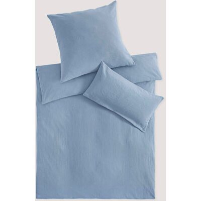 hessnatur Musselin Bettwäsche-Set aus Bio-Baumwolle - blau Größe 155x220+40x80 cm hessnatur Musselin Bettwäsche-Set aus Bio-Baumwolle - blau Größe 155x220+40x80 cm