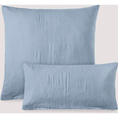 hessnatur Musselin Kissenbezug aus Bio-Baumwolle - blau Größe 40x80 cm hessnatur Musselin Kissenbezug aus Bio-Baumwolle - blau Größe 40x80 cm