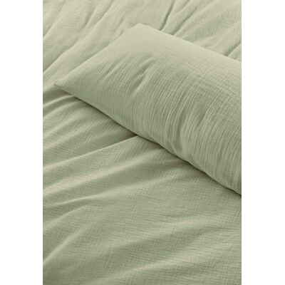 hessnatur Musselin Bettwäsche-Set aus Bio-Baumwolle - grün Größe 200x200+2x40x80 cm hessnatur Musselin Bettwäsche-Set aus Bio-Baumwolle - grün Größe 200x200+2x40x80 cm