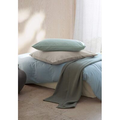 hessnatur Bettwäsche-Set aus Bio-Baumwolle mit Leinen - grün Größe 155x220+40x80 cm hessnatur Bettwäsche-Set aus Bio-Baumwolle mit Leinen - grün Größe 155x220+40x80 cm