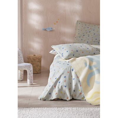 hessnatur Baby Musselin Bettwäsche aus Bio-Baumwolle - blau Größe 100x135+40x60 cm hessnatur Baby Musselin Bettwäsche aus Bio-Baumwolle - blau Größe 100x135+40x60 cm