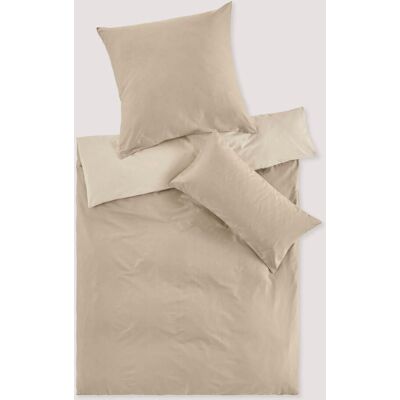 hessnatur Satin Wende Bettwäsche Set aus Bio-Baumwolle - beige Größe 155x220+80x80 cm hessnatur Satin Wende Bettwäsche Set aus Bio-Baumwolle - beige Größe 155x220+80x80 cm