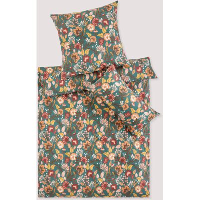hessnatur Satin Bettwäsche Set VANESSA aus Bio-Baumwolle - grün Größe 135x200+40x80 cm hessnatur Satin Bettwäsche Set VANESSA aus Bio-Baumwolle - grün Größe 135x200+40x80 cm