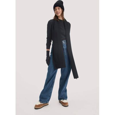 hessnatur Damen Strick Schal aus Bio-Merinowolle mit Cashmere - schwarz Größe 35x208 cm hessnatur Damen Strick Schal aus Bio-Merinowolle mit Cashmere - schwarz Größe 35x208 cm