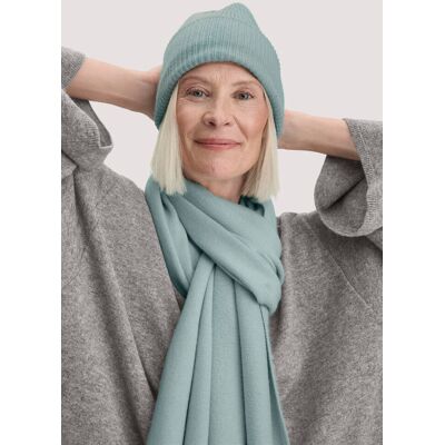 hessnatur Damen Strick Mütze aus Bio-Merinowolle mit Cashmere - grün Größe 1size hessnatur Damen Strick Mütze aus Bio-Merinowolle mit Cashmere - grün Größe 1size