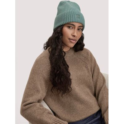 hessnatur Damen Strick Mütze aus Bio-Baumwolle mit Schurwolle und recycelter Wolle - blau Größe 1size hessnatur Damen Strick Mütze aus Bio-Baumwolle mit Schurwolle und recycelter Wolle - blau Größe 1size