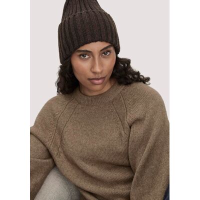 hessnatur Damen Strick-Mütze aus Bio-Baumwolle mit Schurwolle und recycelter Wolle - braun Größe 1size hessnatur Damen Strick-Mütze aus Bio-Baumwolle mit Schurwolle und recycelter Wolle - braun Größe 1size