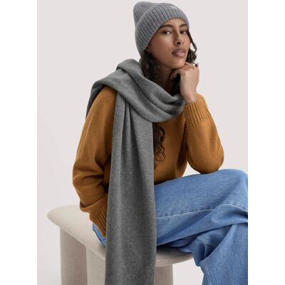 hessnatur Damen Strick Schal aus Bio-Merinowolle mit Bio-Baumwolle - grau Größe 35x210 cm hessnatur Damen Strick Schal aus Bio-Merinowolle mit Bio-Baumwolle - grau Größe 35x210 cm