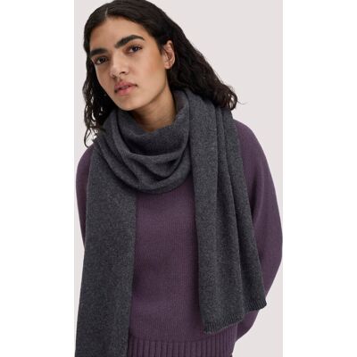 hessnatur Damen Strick Schal aus Bio-Merinowolle mit Bio-Baumwolle - grau Größe 35x210 cm hessnatur Damen Strick Schal aus Bio-Merinowolle mit Bio-Baumwolle - grau Größe 35x210 cm