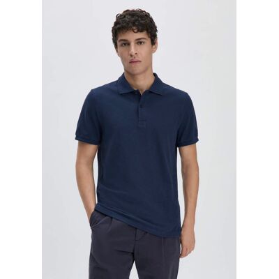 hessnatur Herren Piqué Polo Regular aus Bio-Baumwolle - blau Größe 48 hessnatur Herren Piqué Polo Regular aus Bio-Baumwolle - blau Größe 48