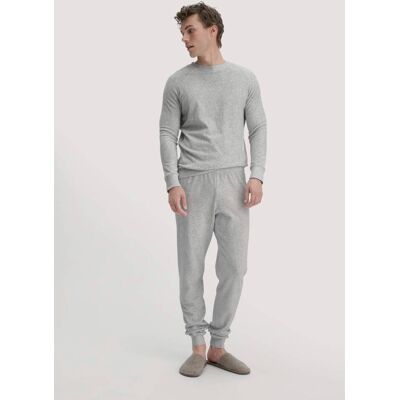 hessnatur Herren Frottee Schlafhose PURE COTTON aus Bio-Baumwolle - grau Größe 50 hessnatur Herren Frottee Schlafhose PURE COTTON aus Bio-Baumwolle - grau Größe 50