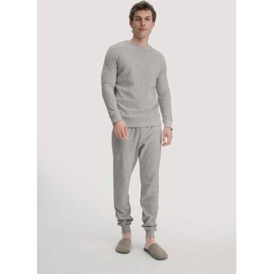 hessnatur Herren Frottee Schlafshirt PURE COTTON aus Bio-Baumwolle - grau Größe 48 hessnatur Herren Frottee Schlafshirt PURE COTTON aus Bio-Baumwolle - grau Größe 48