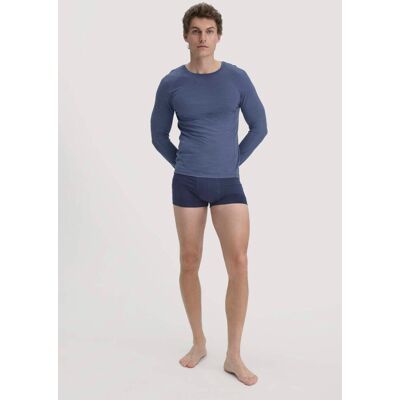 hessnatur Herren Wool-Silk Longsleeve aus Bio-Merinowolle mit Seide - blau Größe 50 hessnatur Herren Wool-Silk Longsleeve aus Bio-Merinowolle mit Seide - blau Größe 50