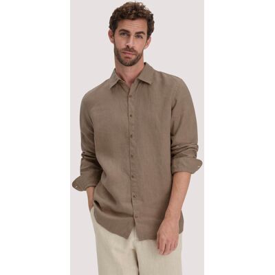 hessnatur Herren Hemd Regular aus Leinen - braun Größe XL (43/44) hessnatur Herren Hemd Regular aus Leinen - braun Größe XL (43/44)