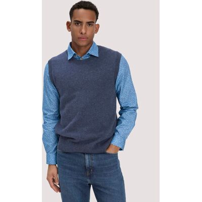 hessnatur Herren Strick Pullunder Regular aus Bio-Merinowolle mit Bio-Baumwolle - blau Größe XL hessnatur Herren Strick Pullunder Regular aus Bio-Merinowolle mit Bio-Baumwolle - blau Größe XL