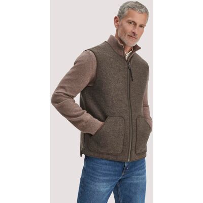 hessnatur Herren Walk Weste Regular aus Bio-Merinowolle - braun Größe 54 hessnatur Herren Walk Weste Regular aus Bio-Merinowolle - braun Größe 54