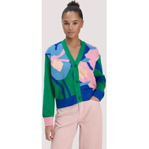 hessnatur Damen Strick Jacke Relaxed LIV LEE aus Bio-Baumwolle - grün Größe XS
