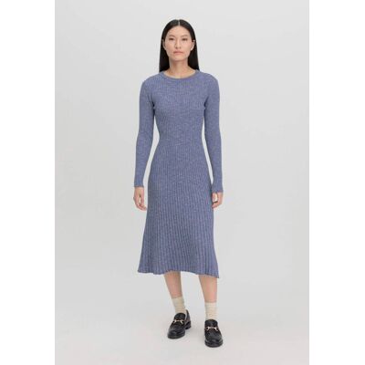 hessnatur Damen Strickkleid Midi Slim aus Bio-Baumwolle - blau Größe 36 hessnatur Damen Strickkleid Midi Slim aus Bio-Baumwolle - blau Größe 36