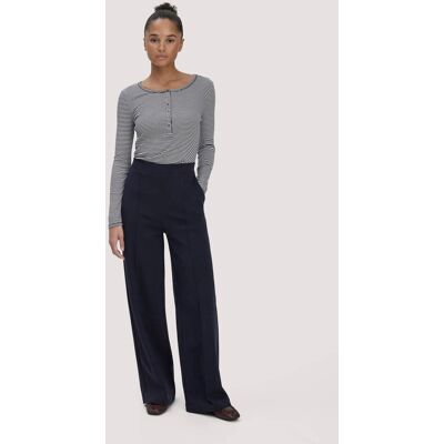 hessnatur Damen Jersey Hose Wide Leg Relaxed aus Bio-Baumwolle - blau Größe 48 hessnatur Damen Jersey Hose Wide Leg Relaxed aus Bio-Baumwolle - blau Größe 48