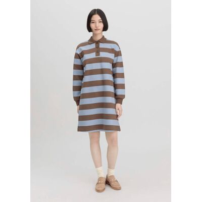 hessnatur Damen Sweat Kleid Streifen Relaxed aus Bio-Baumwolle - braun Größe M hessnatur Damen Sweat Kleid Streifen Relaxed aus Bio-Baumwolle - braun Größe M