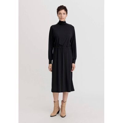 hessnatur Damen Jersey Kleid Midi Relaxed aus TENCEL™ Lyocell mit Bio-Baumwolle - schwarz Größe 46 hessnatur Damen Jersey Kleid Midi Relaxed aus TENCEL™ Lyocell mit Bio-Baumwolle - schwarz Größe 46