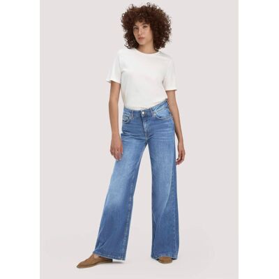 hessnatur Damen Jeans ALVA Wide Leg aus Bio-Denim - blau Größe 27/34 hessnatur Damen Jeans ALVA Wide Leg aus Bio-Denim - blau Größe 27/34