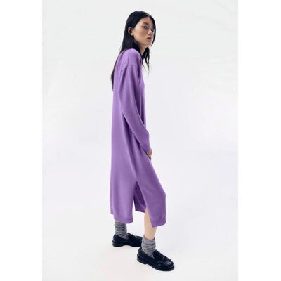 hessnatur Damen WUNDERKIND × HESSNATUR Strickkleid Midi Oversize aus Bio-Merinowolle mit Kaschmir - lila Größe S hessnatur Damen WUNDERKIND × HESSNATUR Strickkleid Midi Oversize aus Bio-Merinowolle mit Kaschmir - lila Größe S