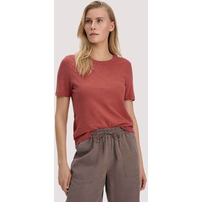hessnatur Damen T-Shirt Relaxed aus Leinen und Bio-Baumwolle - braun Größe 48 hessnatur Damen T-Shirt Relaxed aus Leinen und Bio-Baumwolle - braun Größe 48
