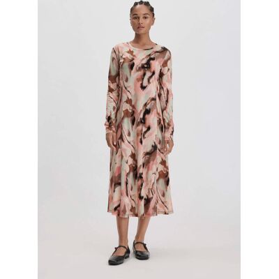 hessnatur Damen Print Premium Light Jersey Kleid Midi Slim aus Bio-Baumwolle - braun Größe 38 hessnatur Damen Print Premium Light Jersey Kleid Midi Slim aus Bio-Baumwolle - braun Größe 38