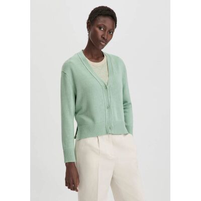 hessnatur Damen Strick Jacke Relaxed aus Bio-Baumwolle mit Leinen - grün Größe XS hessnatur Damen Strick Jacke Relaxed aus Bio-Baumwolle mit Leinen - grün Größe XS