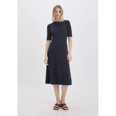 hessnatur Damen Strick Kleid Midi Slim aus Bio-Baumwolle - blau Größe L hessnatur Damen Strick Kleid Midi Slim aus Bio-Baumwolle - blau Größe L
