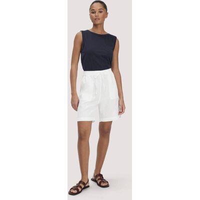 hessnatur Damen Shorts Relaxed aus weichem TENCEL Lyocell mit Leinen - weiß Größe 34 hessnatur Damen Shorts Relaxed aus weichem TENCEL Lyocell mit Leinen - weiß Größe 34