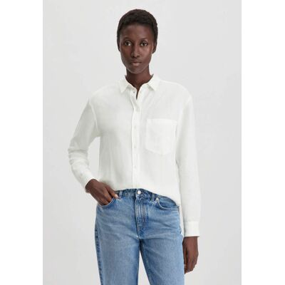 hessnatur Damen Bluse Relaxed aus weichem TENCEL™ Lyocell mit Leinen - weiß Größe 46 hessnatur Damen Bluse Relaxed aus weichem TENCEL™ Lyocell mit Leinen - weiß Größe 46