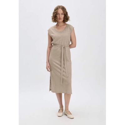 hessnatur Damen Jersey Kleid Midi Relaxed aus Leinen und Bio-Baumwolle - beige Größe 42 hessnatur Damen Jersey Kleid Midi Relaxed aus Leinen und Bio-Baumwolle - beige Größe 42
