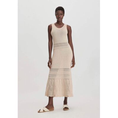 hessnatur Damen Ajour Strick Kleid Midi Fitted aus Bio-Baumwolle - beige Größe 40 hessnatur Damen Ajour Strick Kleid Midi Fitted aus Bio-Baumwolle - beige Größe 40
