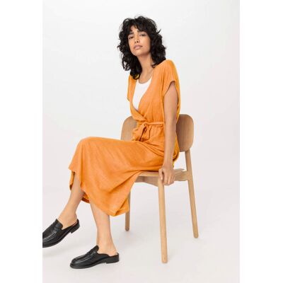 hessnatur Damen Jersey Kleid Midi Relaxed aus Leinen - orange Größe L hessnatur Damen Jersey Kleid Midi Relaxed aus Leinen - orange Größe L