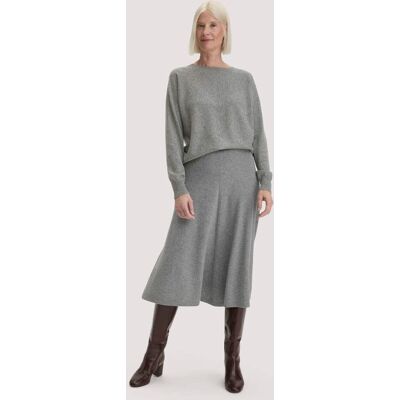 hessnatur Damen Strick Rock Midi Regular aus Bio-Merinowolle mit Cashmere - grau Größe XXL hessnatur Damen Strick Rock Midi Regular aus Bio-Merinowolle mit Cashmere - grau Größe XXL