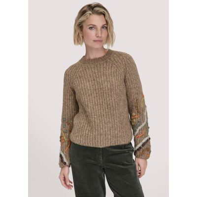 hessnatur Damen Strick Pullover Relaxed aus Alpaka mit Bio-Baumwolle - braun Größe S hessnatur Damen Strick Pullover Relaxed aus Alpaka mit Bio-Baumwolle - braun Größe S