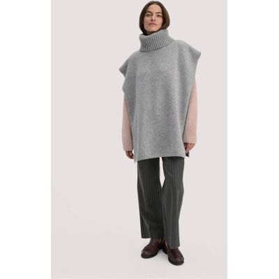 hessnatur Damen Strick Poncho Pullover Oversize BETTER RECYCLING aus Bio-Merinowolle - grau Größe onesize hessnatur Damen Strick Poncho Pullover Oversize BETTER RECYCLING aus Bio-Merinowolle - grau Größe onesize