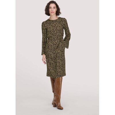 hessnatur Damen Kleid Kniebedeckend Regular aus LENZING™ ECOVERO™ Satin - grün Größe 40 hessnatur Damen Kleid Kniebedeckend Regular aus LENZING™ ECOVERO™ Satin - grün Größe 40