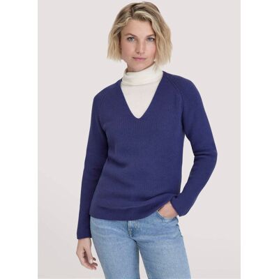hessnatur Damen Strick Pullover Regular aus Bio-Baumwolle - blau Größe S hessnatur Damen Strick Pullover Regular aus Bio-Baumwolle - blau Größe S