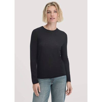 hessnatur Damen Strick Pullover Regular aus Bio-Merinowolle - schwarz Größe M hessnatur Damen Strick Pullover Regular aus Bio-Merinowolle - schwarz Größe M