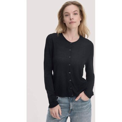 hessnatur Damen Strick Jacke Regular aus Bio-Merinowolle - schwarz Größe M hessnatur Damen Strick Jacke Regular aus Bio-Merinowolle - schwarz Größe M