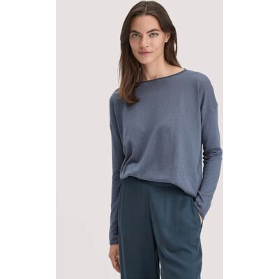 hessnatur Damen Strick Pullover Oversize aus TENCEL™ Lyocell mit Bio-Baumwolle - blau Größe S hessnatur Damen Strick Pullover Oversize aus TENCEL™ Lyocell mit Bio-Baumwolle - blau Größe S