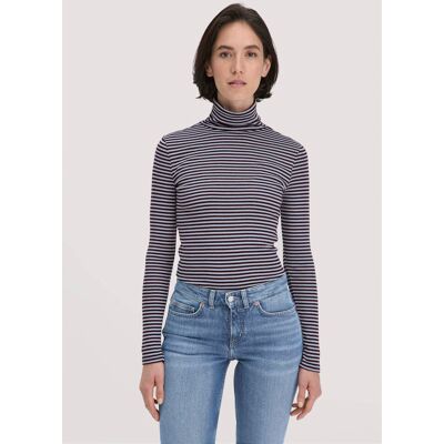hessnatur Damen Streifen Softrib Longsleeve Fitted aus Bio-Baumwolle und Modal - blau Größe 46 hessnatur Damen Streifen Softrib Longsleeve Fitted aus Bio-Baumwolle und Modal - blau Größe 46