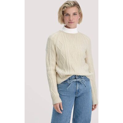 hessnatur Damen Strick Pullover Regular aus Bio-Schurwolle und Bio-Baumwolle - natur Größe XL hessnatur Damen Strick Pullover Regular aus Bio-Schurwolle und Bio-Baumwolle - natur Größe XL