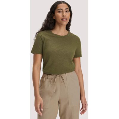 hessnatur Damen T-Shirt Relaxed aus Leinen und Bio-Baumwolle - grün Größe 40 hessnatur Damen T-Shirt Relaxed aus Leinen und Bio-Baumwolle - grün Größe 40