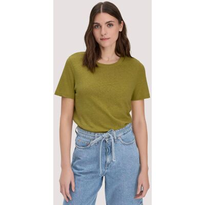 hessnatur Damen T-Shirt Relaxed aus Leinen und Bio-Baumwolle - grün Größe 36 hessnatur Damen T-Shirt Relaxed aus Leinen und Bio-Baumwolle - grün Größe 36